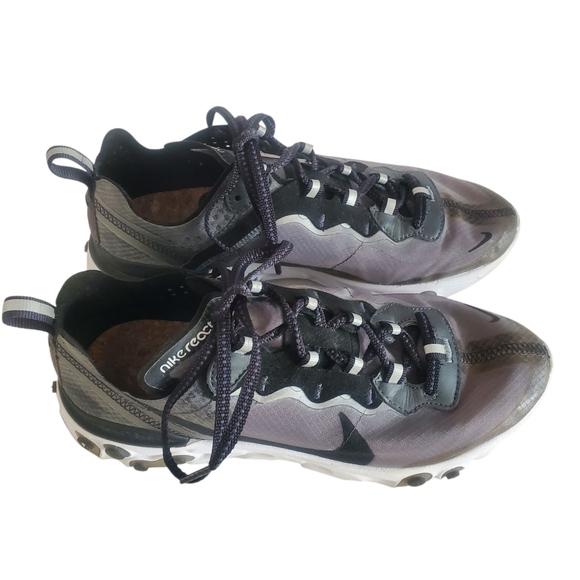 NIKE React Element 87 Black Anthracite/Gray Walking Performance Sneakers W7.5 M6 - Picture 3 of 12